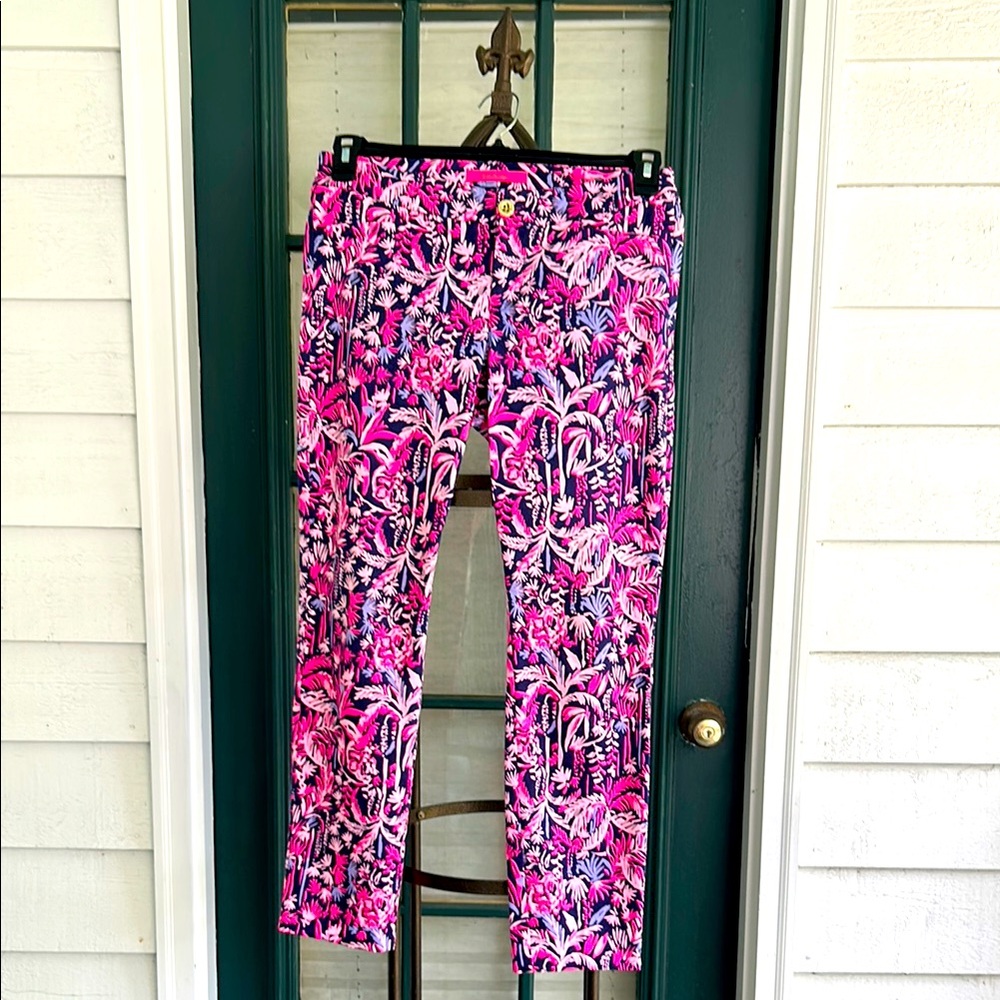 Lilly Pulitzer Kelly Skinny Ankle Pants Pink Palm Swing
Of Things Size 4